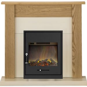 Adam Southwold Fireplace Suite in Oak with Oslo Electric Fire in Black Adam Southwold Fireplace Suite in Oak with Oslo Electric Fire in Black