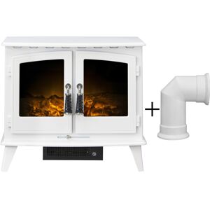 Adam Woodhouse Electric Stove - Pure White - Angled Stove Pipe Adam Woodhouse Electric Stove - Pure White - Angled Stove Pipe