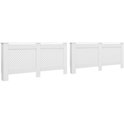 vidaXL 2x Radiator Covers White MDF Living Room Bedroom Heater Cabinet Shelf vidaXL 2x Radiator Covers White MDF Living Room Bedroom Heater Cabinet Shelf