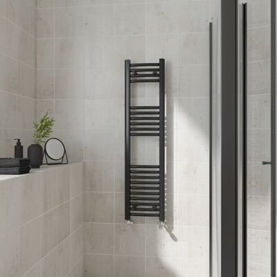 Warmehaus - Curved 1200x300mm - Black - Towel Rail Warmehaus - Curved 1200x300mm - Black - Towel Rail