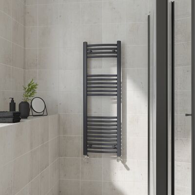 Warmehaus - Heated Towel Rail - Curved - 1200x400mm - Anthracite - Towel rail Warmehaus - Heated Towel Rail - Curved - 1200x400mm - Anthracite - Towel rail