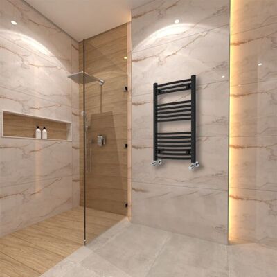 Warmehaus - Curved Heated Towel Rail - Black - Towel Rail Warmehaus - Curved Heated Towel Rail - Black - Towel Rail