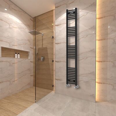 Warmehaus - Curved - Black - 1800x300mm - Heated Towel Rail Warmehaus - Curved - Black - 1800x300mm - Heated Towel Rail