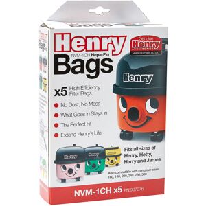 Numatic Henry NVM-1CH/907076 HepaFlo Vacuum Bags, Pack of 5, White Numatic Henry NVM-1CH/907076 HepaFlo Vacuum Bags, Pack of 5, White