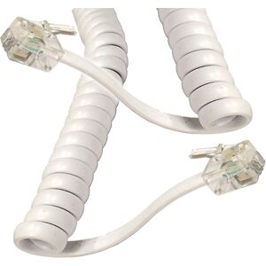 kenable Telephone Handset Coiled RJ10 Plug to RJ10 Plug Cable Lead White 3m kenable Telephone Handset Coiled RJ10 Plug to RJ10 Plug Cable Lead White 3m