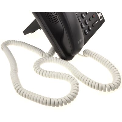 kenable Telephone Handset Coiled RJ10 Plug to RJ10 Plug Cable Lead White 5m kenable Telephone Handset Coiled RJ10 Plug to RJ10 Plug Cable Lead White 5m