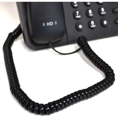 kenable - RJ10 Coiled Cable - Black - 3m - Telephone handset cable kenable - RJ10 Coiled Cable - Black - 3m - Telephone handset cable