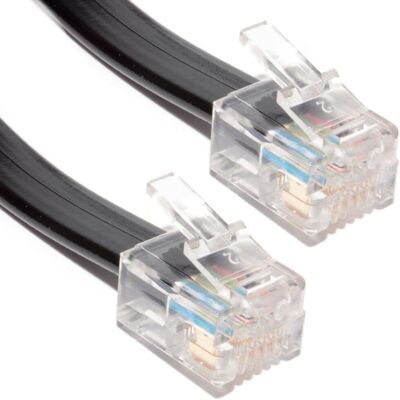 kenable RJ12 6P6C to RJ12 6P6C Cross Over Cable Plug (RJ11 6 wire) BLACK 3m kenable RJ12 6P6C to RJ12 6P6C Cross Over Cable Plug (RJ11 6 wire) BLACK 3m