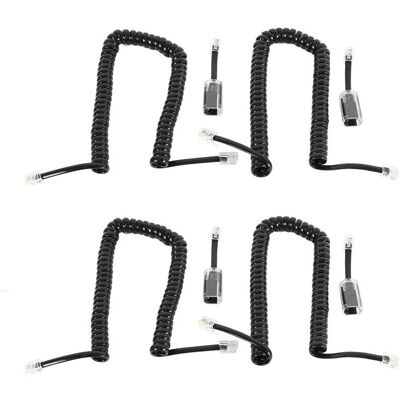 Unbranded 4x Black Coiled Telephone Handset Cord 1.1 Ft Coiled 4x Black Extended Rotatable Unbranded 4x Black Coiled Telephone Handset Cord 1.1 Ft Coiled 4x Black Extended Rotatable