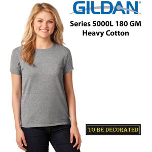 (M) Gildan Female Ladies Womens Heavy Cotton Basic Sport Grey T-Shirt Tee Tops (M) Gildan Female Ladies Womens Heavy Cotton Basic Sport Grey T-Shirt Tee Tops