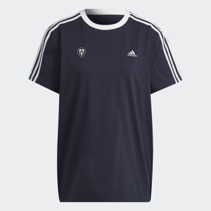 (S) Leeds United Women's T-Shirt Football adidas BF Navy Top - New (S) Leeds United Women's T-Shirt Football adidas BF Navy Top - New