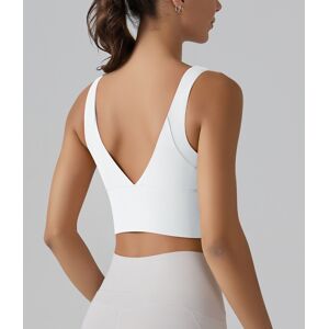 Unbranded (White, S) V-shaped beautiful back cloud-like one-cup sports bra tight-fitting h Unbranded (White, S) V-shaped beautiful back cloud-like one-cup sports bra tight-fitting h
