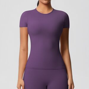 Unbranded (Sauce purple, S) Solid color double-sided brushed tight sports short-sleeved T- Unbranded (Sauce purple, S) Solid color double-sided brushed tight sports short-sleeved T-