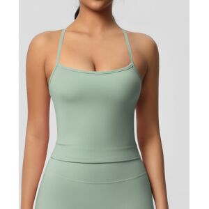 Unbranded (Basil green, M) Double-sided brushed solid color tight-fitting long sports bra Unbranded (Basil green, M) Double-sided brushed solid color tight-fitting long sports bra