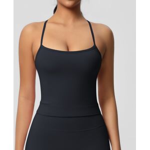 Unbranded (Black, L) Double-sided brushed solid color tight-fitting long sports bra runnin Unbranded (Black, L) Double-sided brushed solid color tight-fitting long sports bra runnin