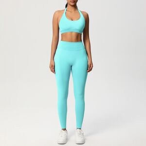 Unbranded (Suit-mint green, XS) Seamless solid color beautiful back halter sports bra yoga Unbranded (Suit-mint green, XS) Seamless solid color beautiful back halter sports bra yoga