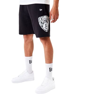 (2XL, Black) New Era Brooklyn Nets Team Logo Oversized Joggers Sweatshorts Botto (2XL, Black) New Era Brooklyn Nets Team Logo Oversized Joggers Sweatshorts Botto