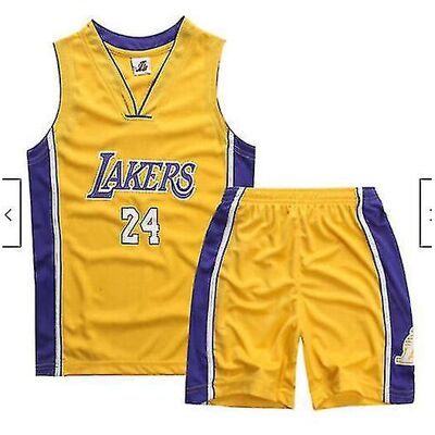 Unbranded (Yellow Lakers 24, M 8 to 9 Years) Kids Boys Basketball Kit Suit Training Sport Unbranded (Yellow Lakers 24, M 8 to 9 Years) Kids Boys Basketball Kit Suit Training Sport