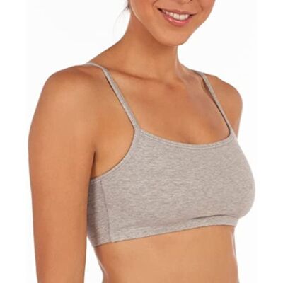 Fruit of the Loom Womens Spaghetti Strap Pullover Sports Bra - White / Heather Gray / Black Fruit of the Loom Womens Spaghetti Strap Pullover Sports Bra - White / Heather Gray / Black