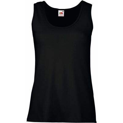 Fruit Of The Loom Black Lady-Fit Tank Top - Womens/Ladies Valueweight Fruit Of The Loom Black Lady-Fit Tank Top - Womens/Ladies Valueweight