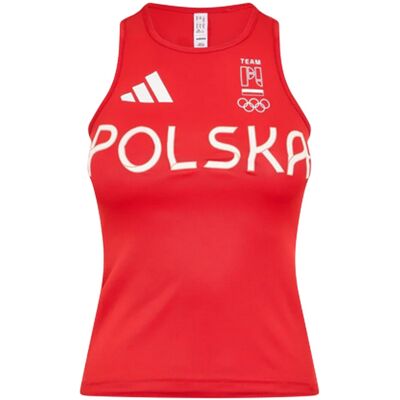 (6 UK, Better Scarlet) Adidas Womens/Ladies Poland Olympic Team Slim Tank Top (6 UK, Better Scarlet) Adidas Womens/Ladies Poland Olympic Team Slim Tank Top