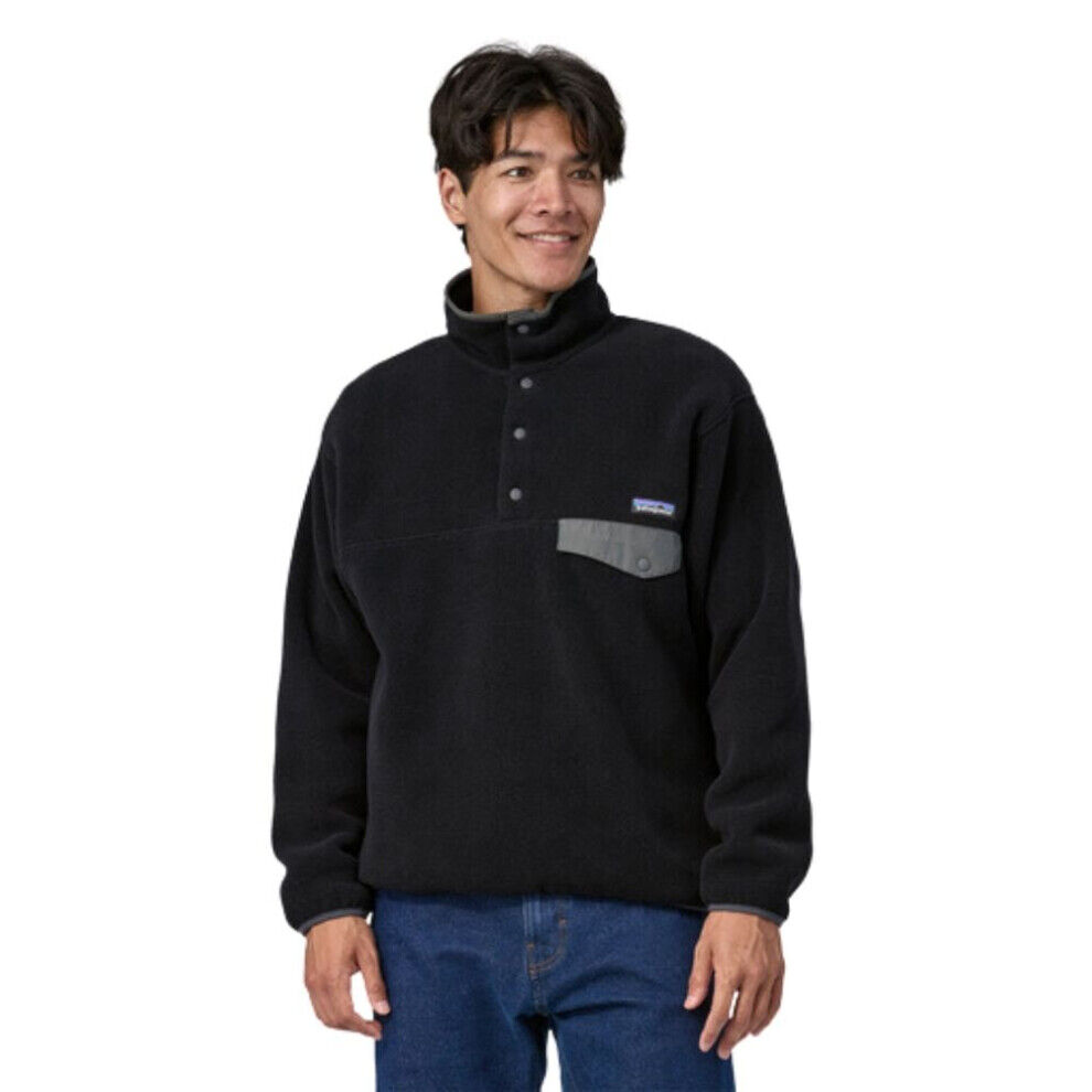 (Patagonia Men's Synchilla Snap-T Fleece Pullover (Black/Forge Grey) - XL) Patag
