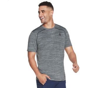 (L, Alloy/Black) Skechers Mens On The Road Heathered Jersey Technical Crew Neck (L, Alloy/Black) Skechers Mens On The Road Heathered Jersey Technical Crew Neck