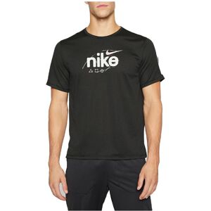 (Black, L) NIKE Mens Dri-Fit T Shirt Short Sleeve Quick Dry Miler Reflective Run (Black, L) NIKE Mens Dri-Fit T Shirt Short Sleeve Quick Dry Miler Reflective Run