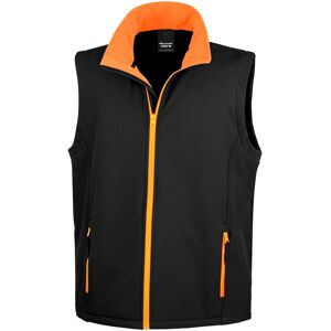 (4XL, Black / Orange) Result Mens Core Printable Softshell Bodywarmer (4XL, Black / Orange) Result Mens Core Printable Softshell Bodywarmer