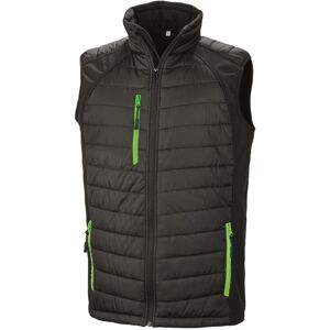 (XXL, Black/Lime) Result Mens Black Compass Padded Soft Shell Gilet (XXL, Black/Lime) Result Mens Black Compass Padded Soft Shell Gilet