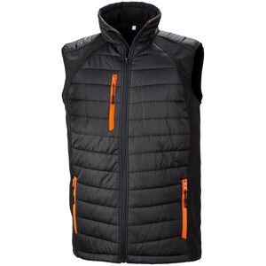 (3XL, Black/Orange) Result Mens Black Compass Padded Soft Shell Gilet (3XL, Black/Orange) Result Mens Black Compass Padded Soft Shell Gilet