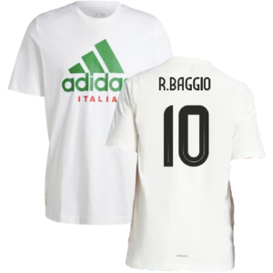 adidas (XL) 2024-2025 Italy DNA Graphic Tee (White) (R.BAGGIO 10) adidas (XL) 2024-2025 Italy DNA Graphic Tee (White) (R.BAGGIO 10)