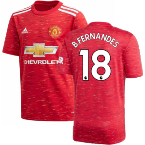 (MB) 2020-2021 Man Utd Adidas Home Football Shirt (Kids) (B.FERNANDES 18) (MB) 2020-2021 Man Utd Adidas Home Football Shirt (Kids) (B.FERNANDES 18)
