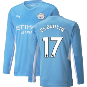 Puma (XXL) 2021-2022 Man City Long Sleeve Home Shirt (DE BRUYNE 17) Puma (XXL) 2021-2022 Man City Long Sleeve Home Shirt (DE BRUYNE 17)
