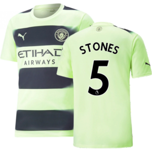Puma (XL) 2022-2023 Man City Third Shirt (STONES 5) Puma (XL) 2022-2023 Man City Third Shirt (STONES 5)