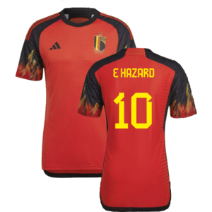 adidas (L) 2022-2023 Belgium Authentic Home Shirt (E HAZARD 10) adidas (L) 2022-2023 Belgium Authentic Home Shirt (E HAZARD 10)