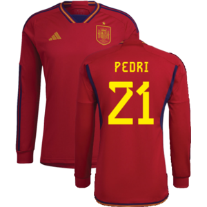 adidas (XL) 2022-2023 Spain Long Sleeve Home Shirt (PEDRI 21) adidas (XL) 2022-2023 Spain Long Sleeve Home Shirt (PEDRI 21)