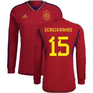 adidas (L) 2022-2023 Spain Long Sleeve Home Shirt (SERGIO RAMOS 15) adidas (L) 2022-2023 Spain Long Sleeve Home Shirt (SERGIO RAMOS 15)