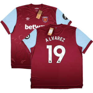 Umbro (XL) 2023-2024 West Ham United Home Shirt (ALVAREZ 19) Umbro (XL) 2023-2024 West Ham United Home Shirt (ALVAREZ 19)