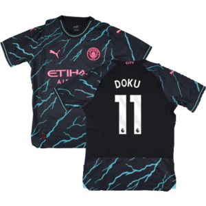Puma (XL) 2023-2024 Man City Third Authentic Shirt (Doku 11) Puma (XL) 2023-2024 Man City Third Authentic Shirt (Doku 11)