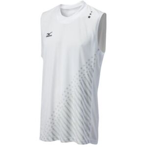 Mizuno Mens National VI Sleeveless Jersey White XX-Large Mizuno Mens National VI Sleeveless Jersey White XX-Large
