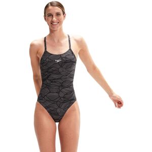 (38", Black) Speedo Allover Fixed Crossback Swimsuit (38", Black) Speedo Allover Fixed Crossback Swimsuit