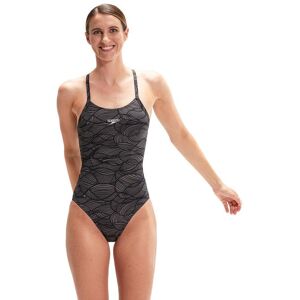 (16 UK, Black) Speedo Womens/Ladies All-Over Print Cross Back One Piece Swimsuit (16 UK, Black) Speedo Womens/Ladies All-Over Print Cross Back One Piece Swimsuit