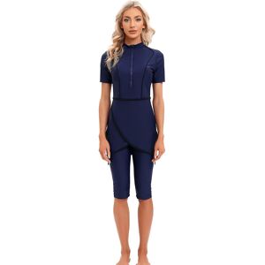 Unbranded (Navy, XL) Women Modest Swimwear Islamic Muslim Swimsuit Short Sleeve Zipper Fro Unbranded (Navy, XL) Women Modest Swimwear Islamic Muslim Swimsuit Short Sleeve Zipper Fro