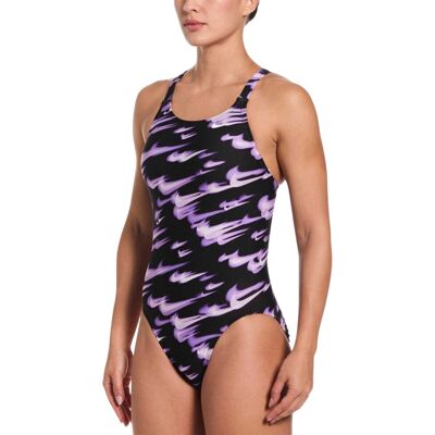 (16 UK, Violet) Nike Womens/Ladies Blur One Piece Swimsuit (16 UK, Violet) Nike Womens/Ladies Blur One Piece Swimsuit