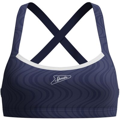 (S, Navy) Speedo Womens/Ladies Textured Cross Back Bikini Top (S, Navy) Speedo Womens/Ladies Textured Cross Back Bikini Top