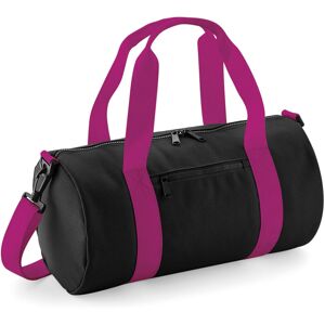 (One Size, Black/Fuchia) Bagbase Mini Barrel Shoulder Bag (One Size, Black/Fuchia) Bagbase Mini Barrel Shoulder Bag