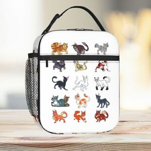 Famgem Lunch Bag Warrior Cats Pattern 1 Tote Insulated Cooler Kids School Travel Famgem Lunch Bag Warrior Cats Pattern 1 Tote Insulated Cooler Kids School Travel