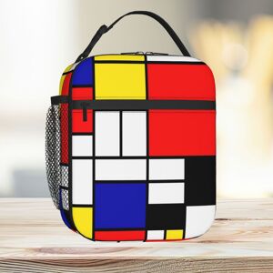 Famgem Lunch Bag Mondrian Abstract Art Design Tote Insulated Cooler Kids School Travel Famgem Lunch Bag Mondrian Abstract Art Design Tote Insulated Cooler Kids School Travel