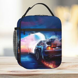 Famgem Lunch Bag Back To The Future Delorean Time Machine Tote Insulated Cooler Kids Sc Famgem Lunch Bag Back To The Future Delorean Time Machine Tote Insulated Cooler Kids Sc